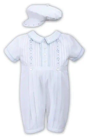 Sarah Louise Boys Cotton Romper and Cap