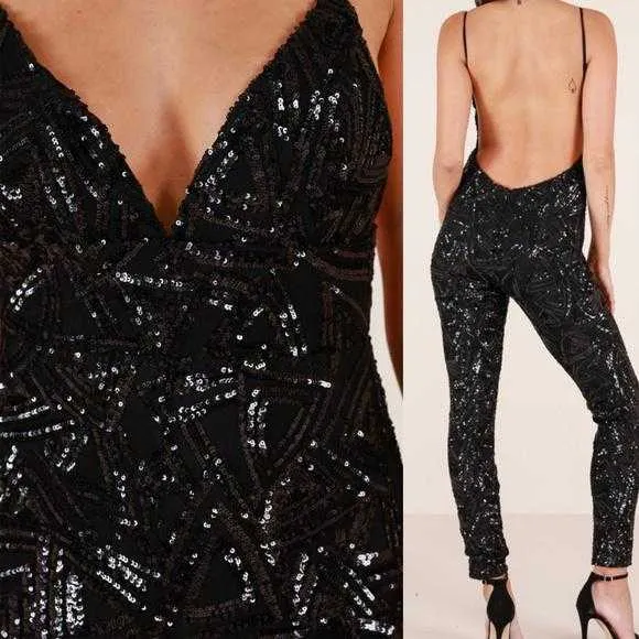 Sequin Jumpsuit - Nude