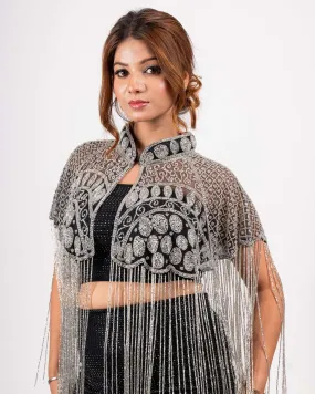 Silver & Black Beaded Shrug