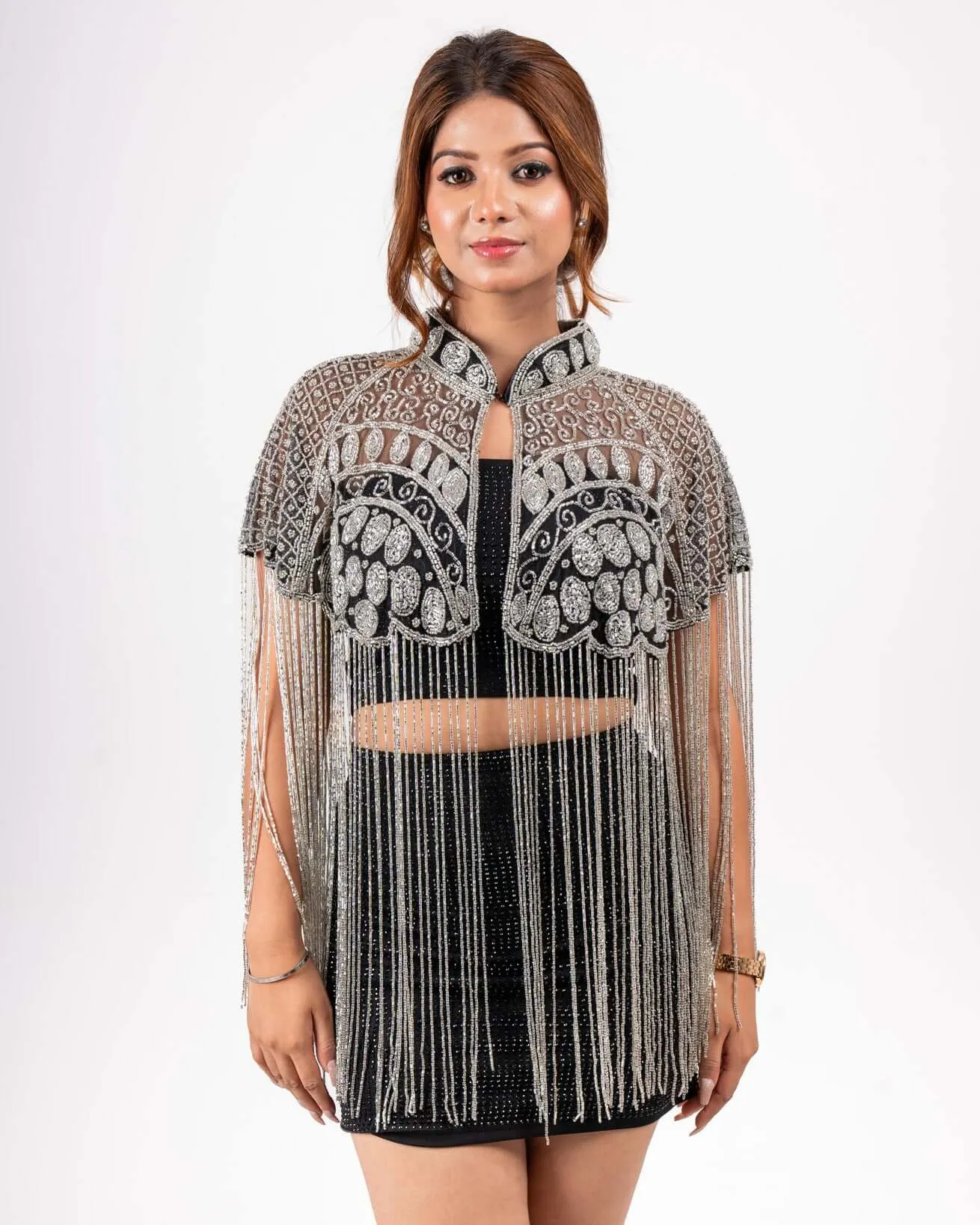 Silver & Black Beaded Shrug