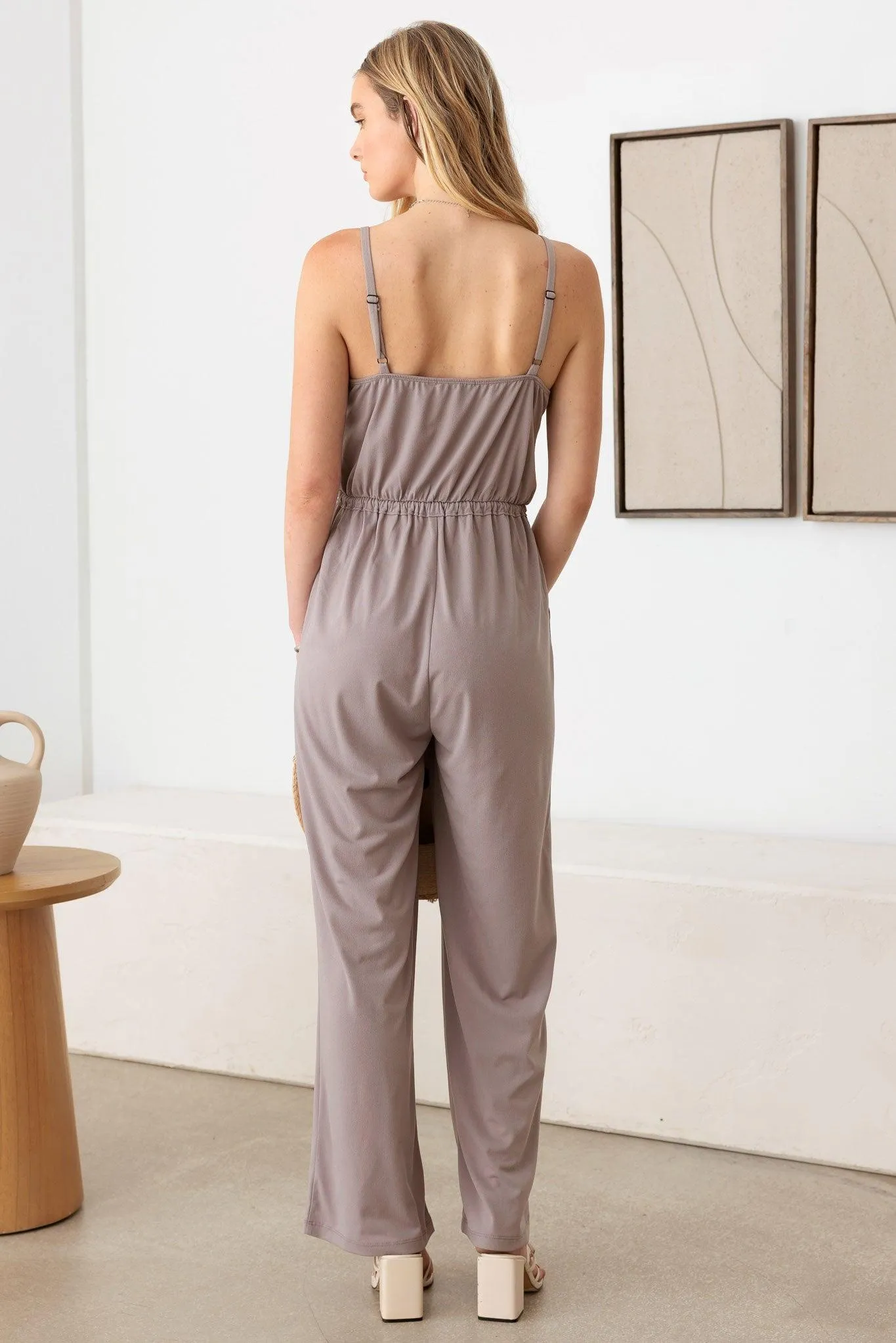 Sleeveless Self Front Tie Jumpsuit