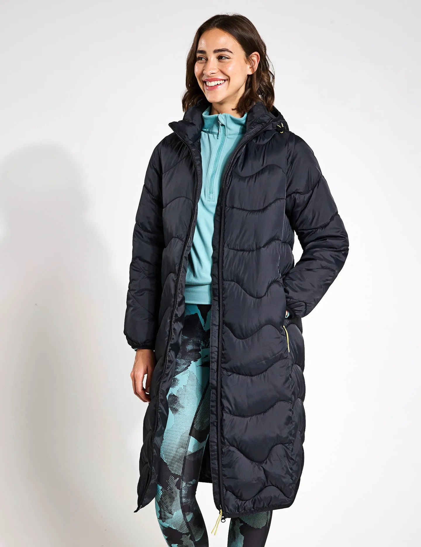 Stormwear Quilted Hooded Longline Puffer Coat - Black