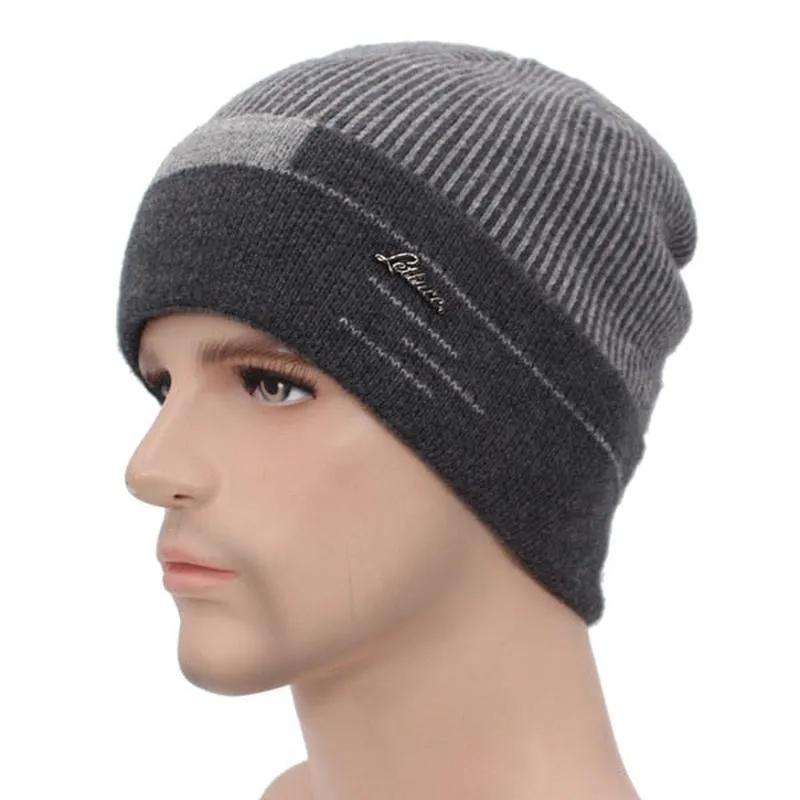 Striped Beanie with Optional Neck Pullover