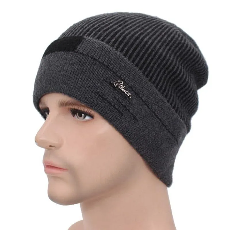 Striped Beanie with Optional Neck Pullover