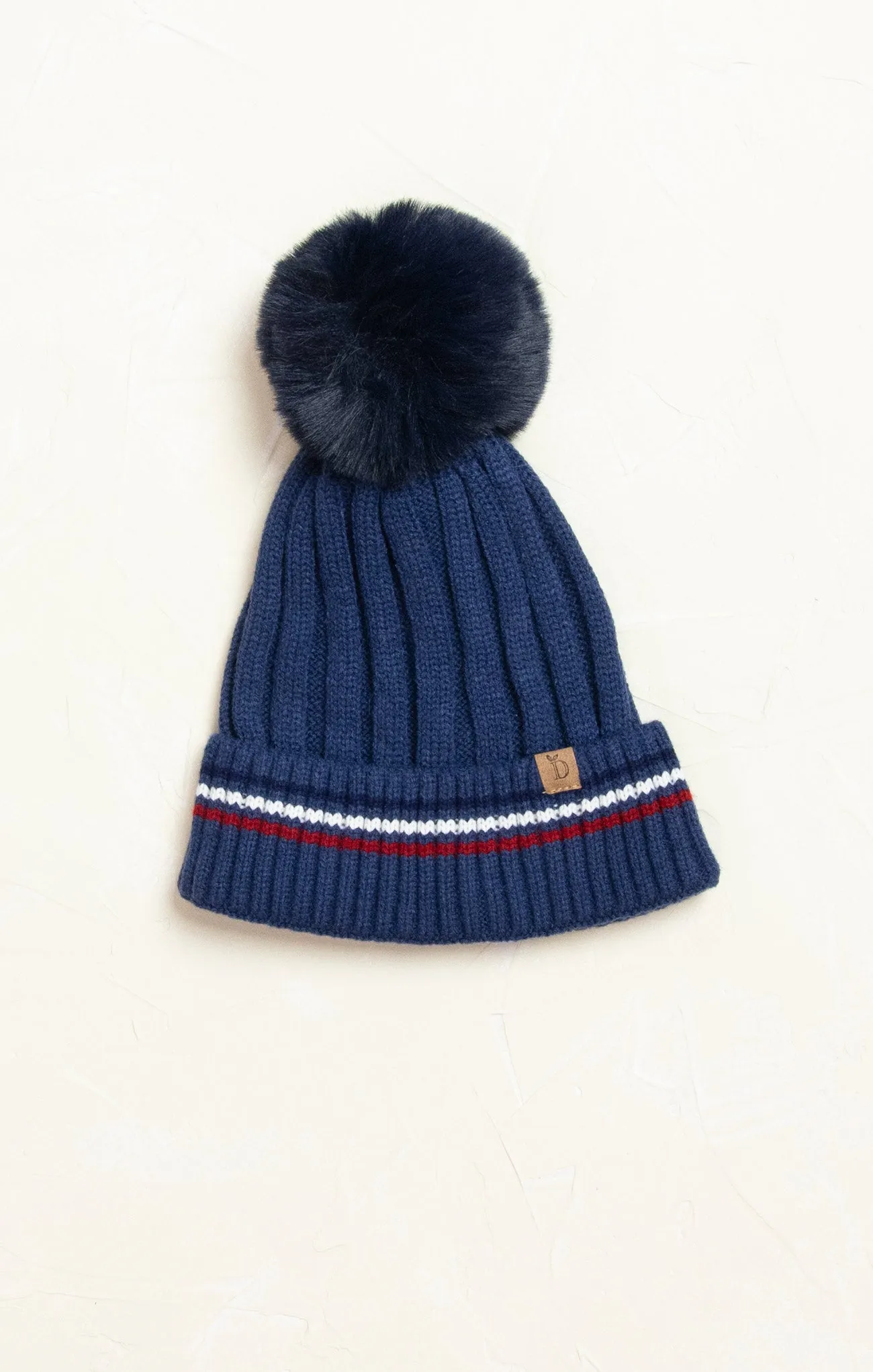 Striped Navy Beanie