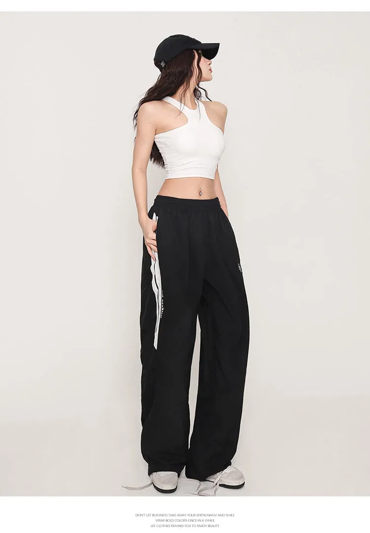 Tatia Solid Color Slim Halter Sleeveless Cropped Top