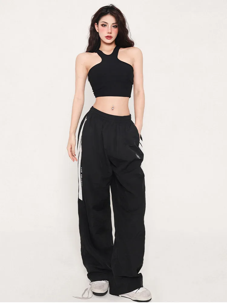 Tatia Solid Color Slim Halter Sleeveless Cropped Top