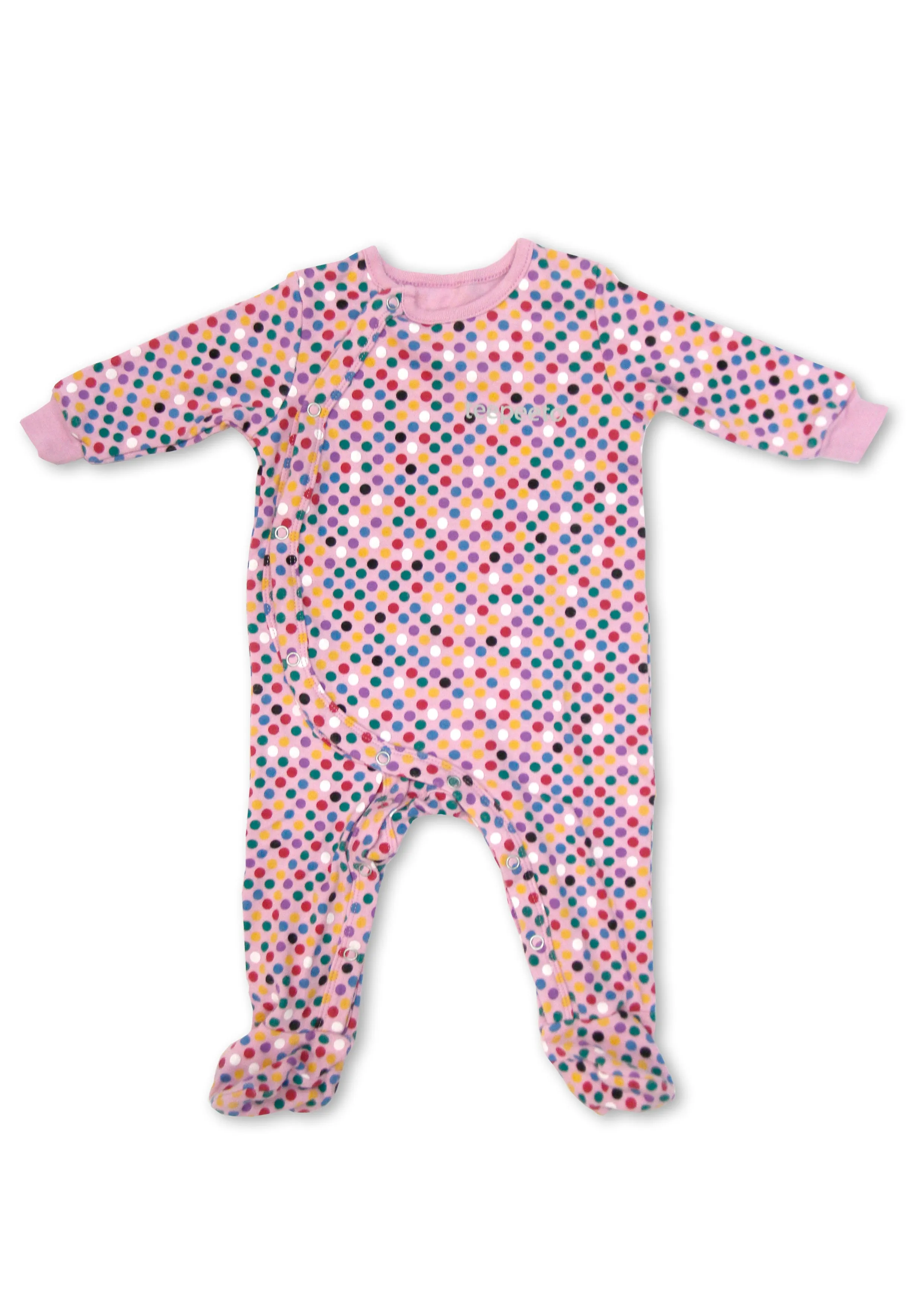 TeePeeTo Polkadots Girl Romper with Footie Sleepwear