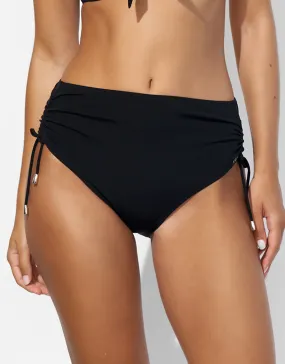 The Core High Waist Adjustable Bikini Pant - Black