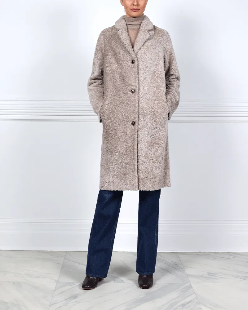 The Landen Button Down Shearling Coat