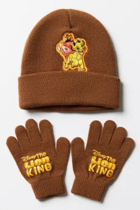 The Lion King Beanie & Gloves Set Brown