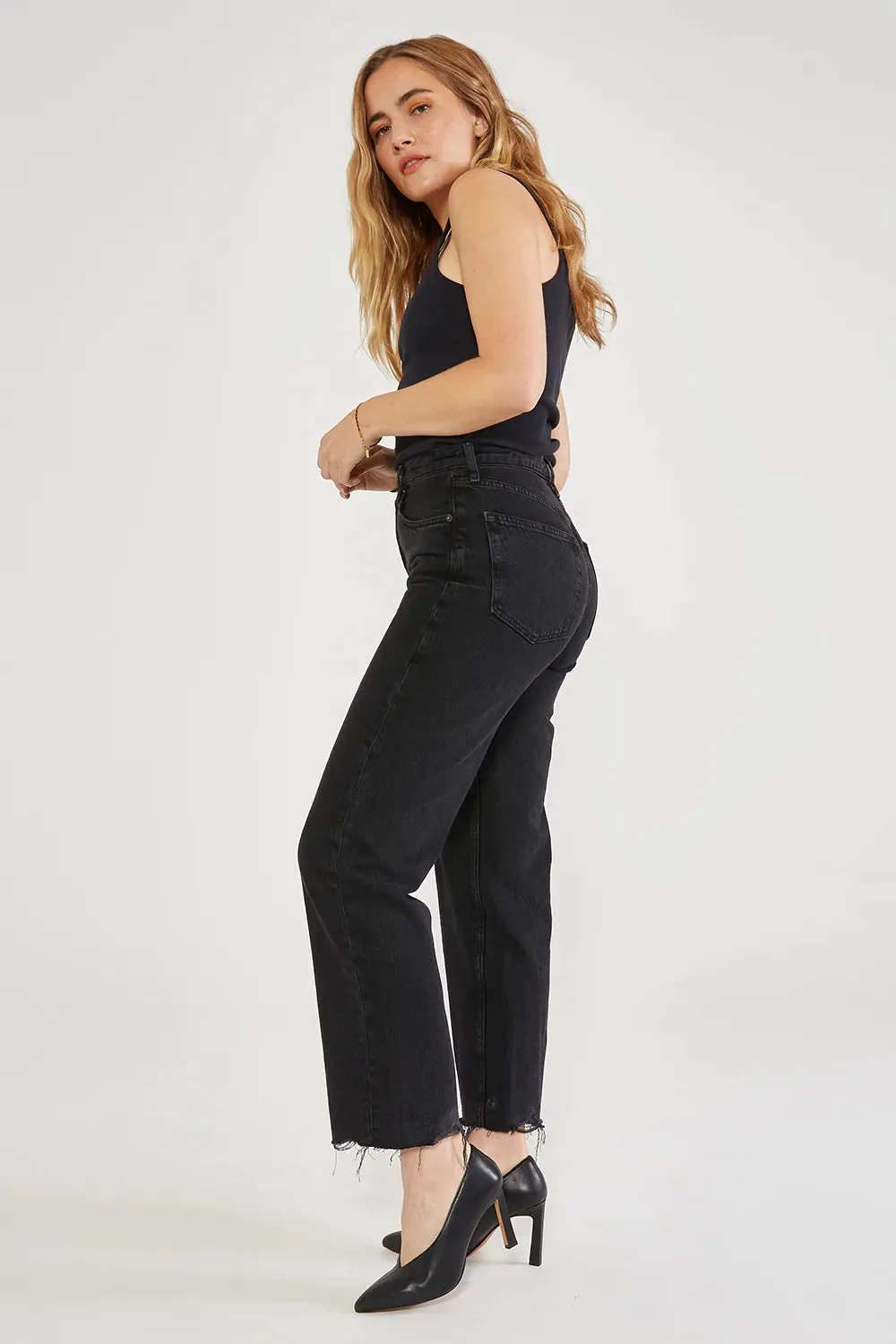 The Tyler Vintage Straight Crop Denim by ÉTICA - Black Rock