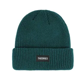 Theories Of Atlantis Stamp Label Rib Knit Beanie - Teal Green