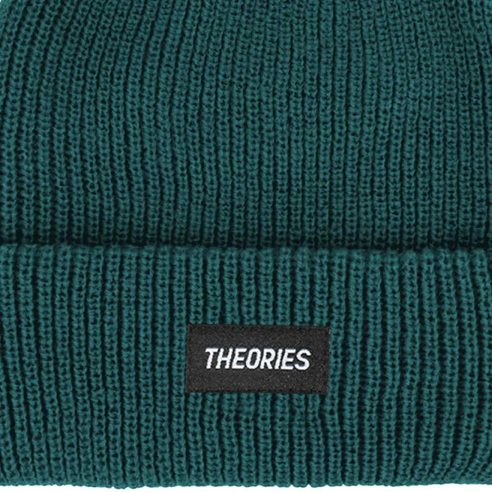 Theories Of Atlantis Stamp Label Rib Knit Beanie - Teal Green