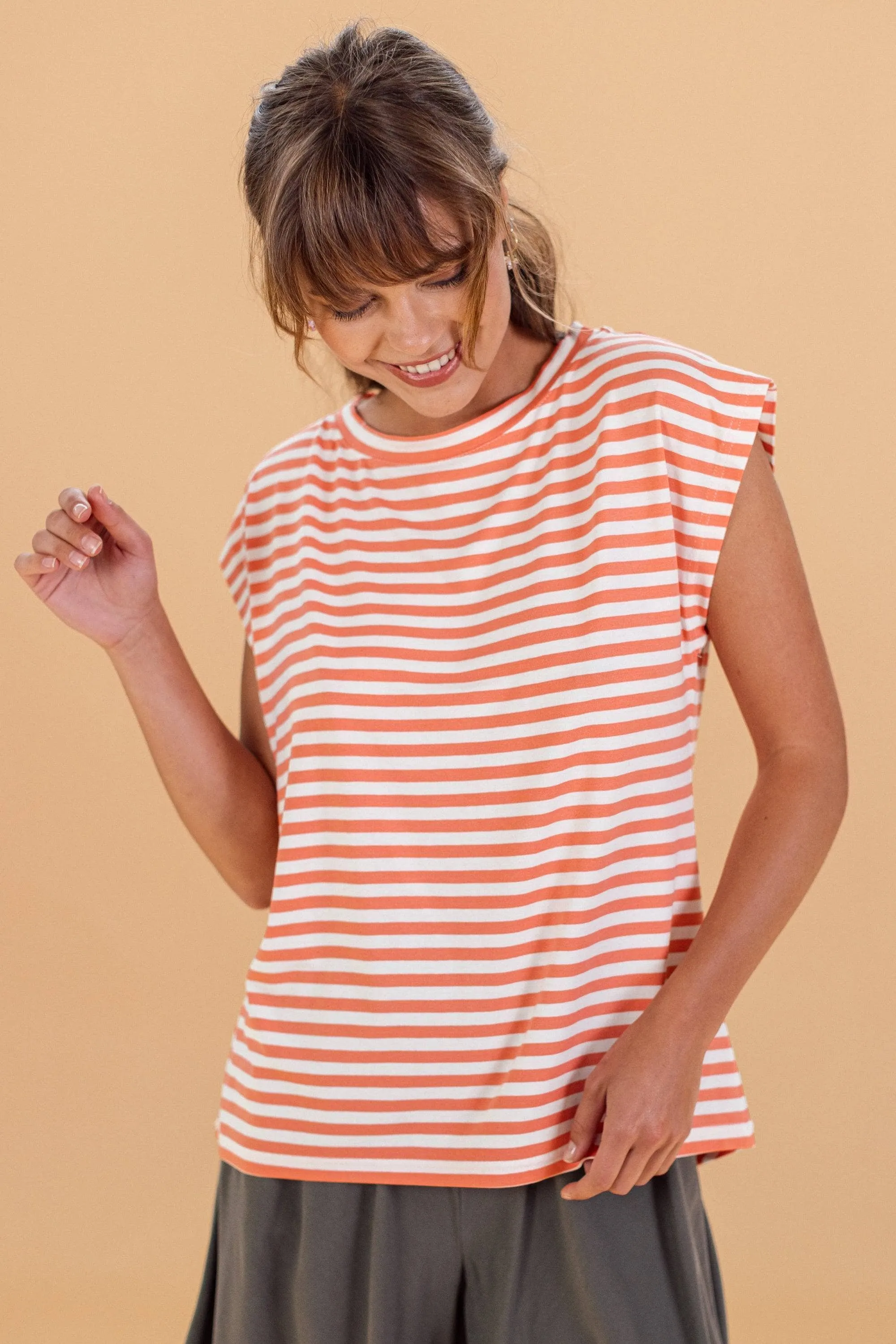 Top Aria Coral Stripes