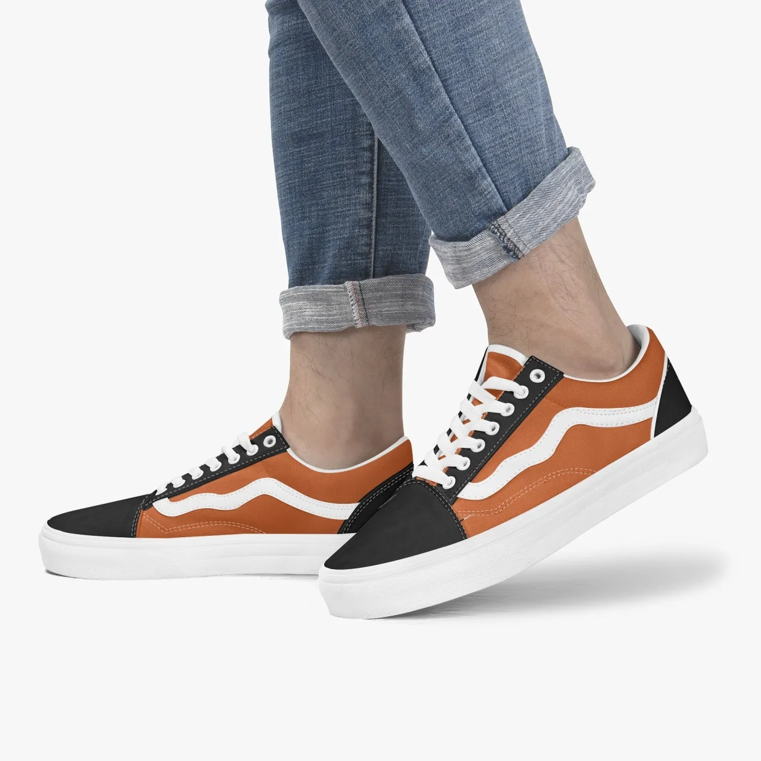 Trendy Low-Top Canvas Sneakers Orange