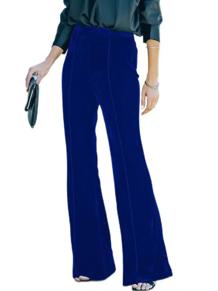 Velvet FlAre High Waist Long Pants