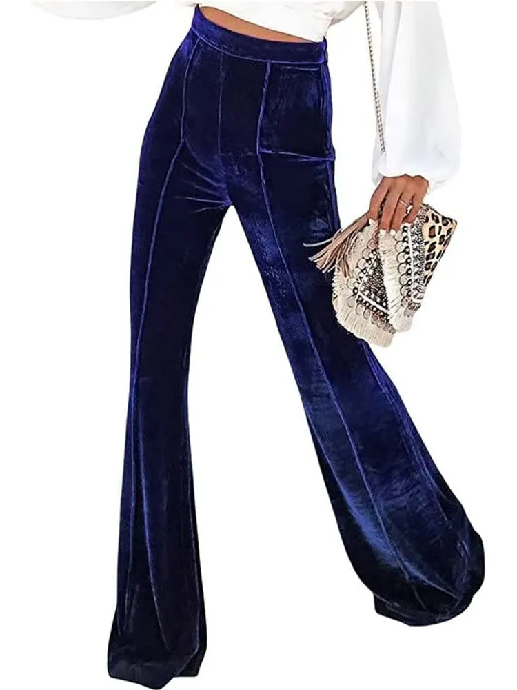 Velvet FlAre High Waist Long Pants