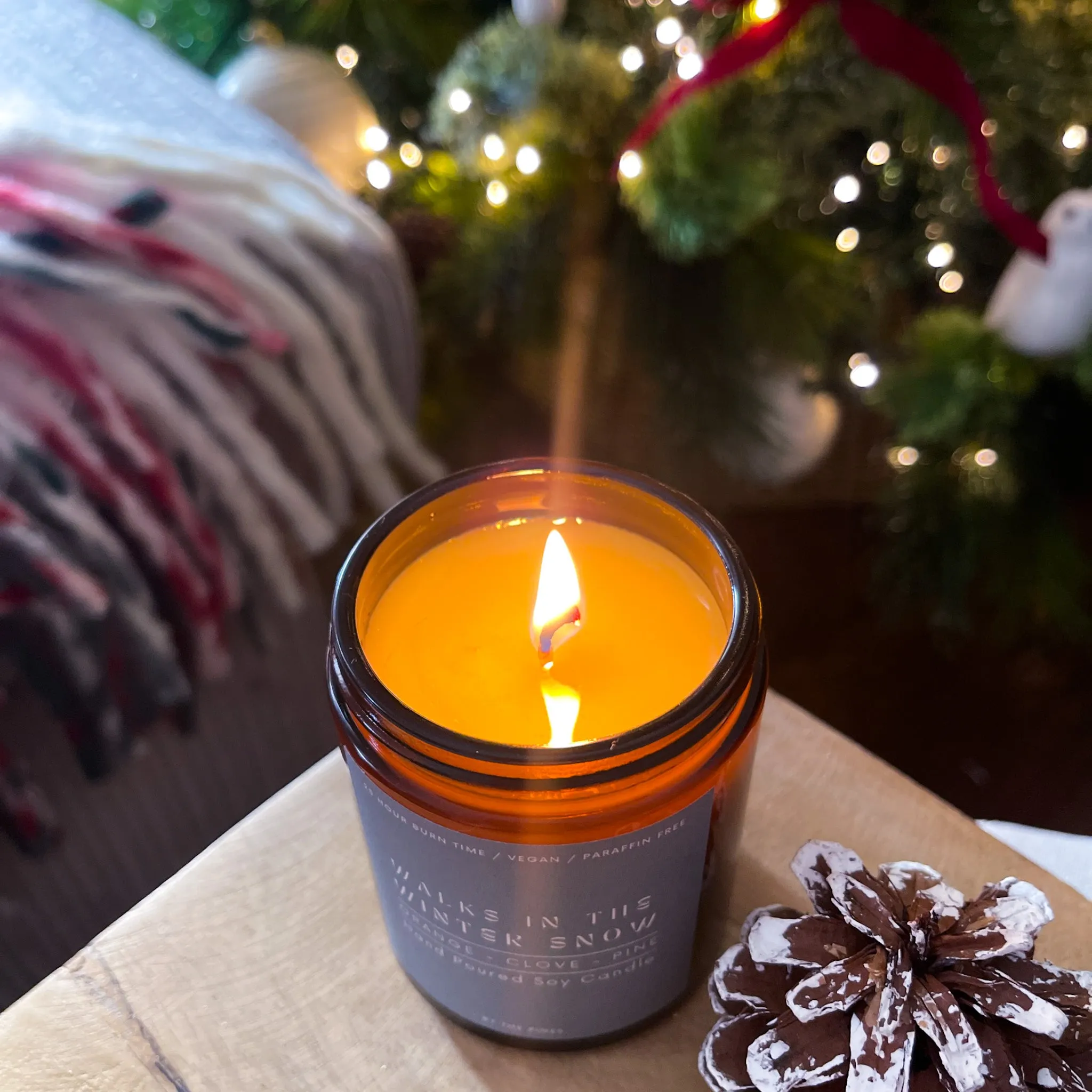 Walks in the Winter Snow Christmas Candle