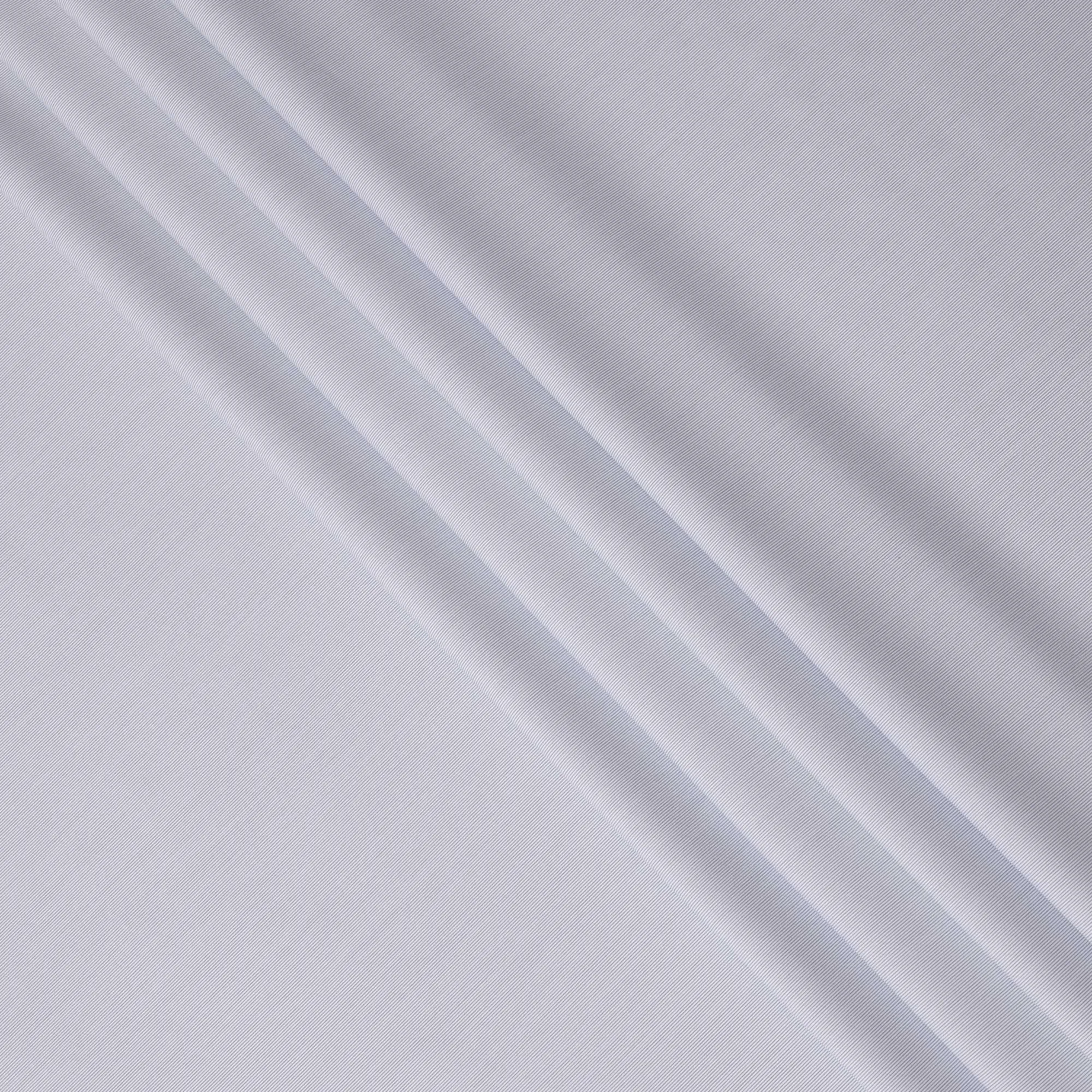 White Premium pure 100% Swiss cotton shirting fabric with blue stripe design-D14680