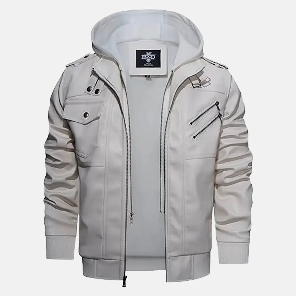 Wilderness Removable Hooded Leather Jacket