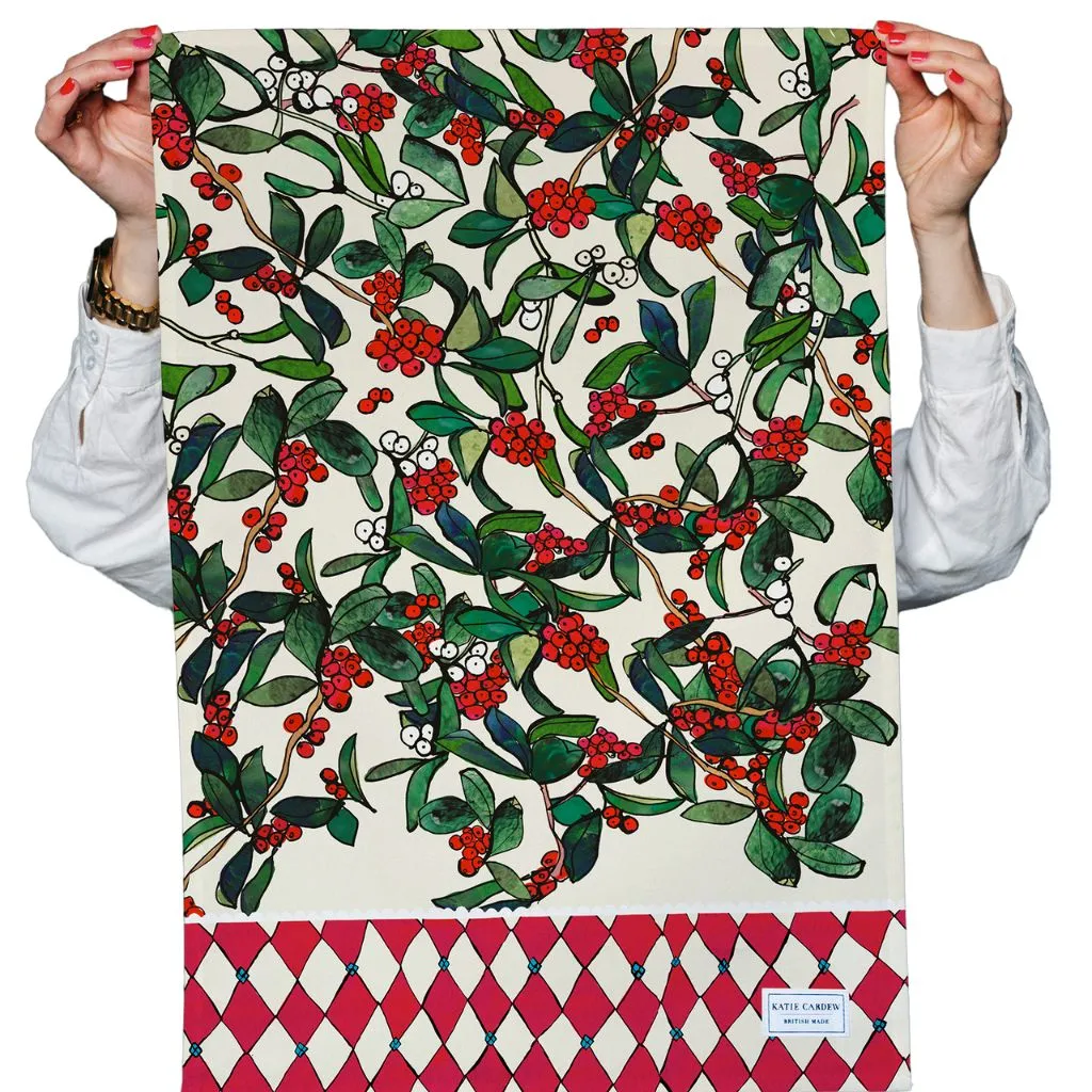 Winter Berries Tea Towel