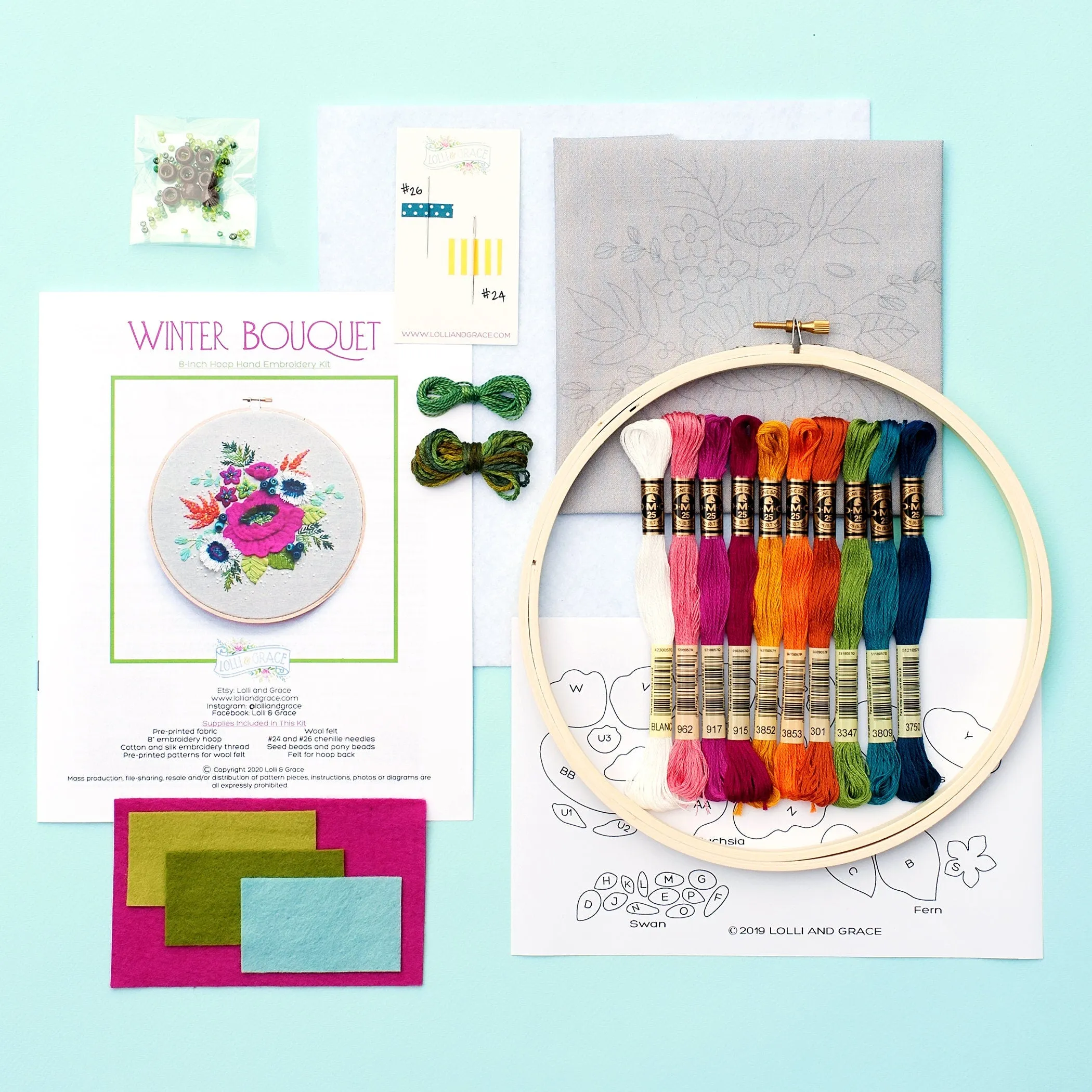 Winter Bouquet - Embroidery Supply Kit