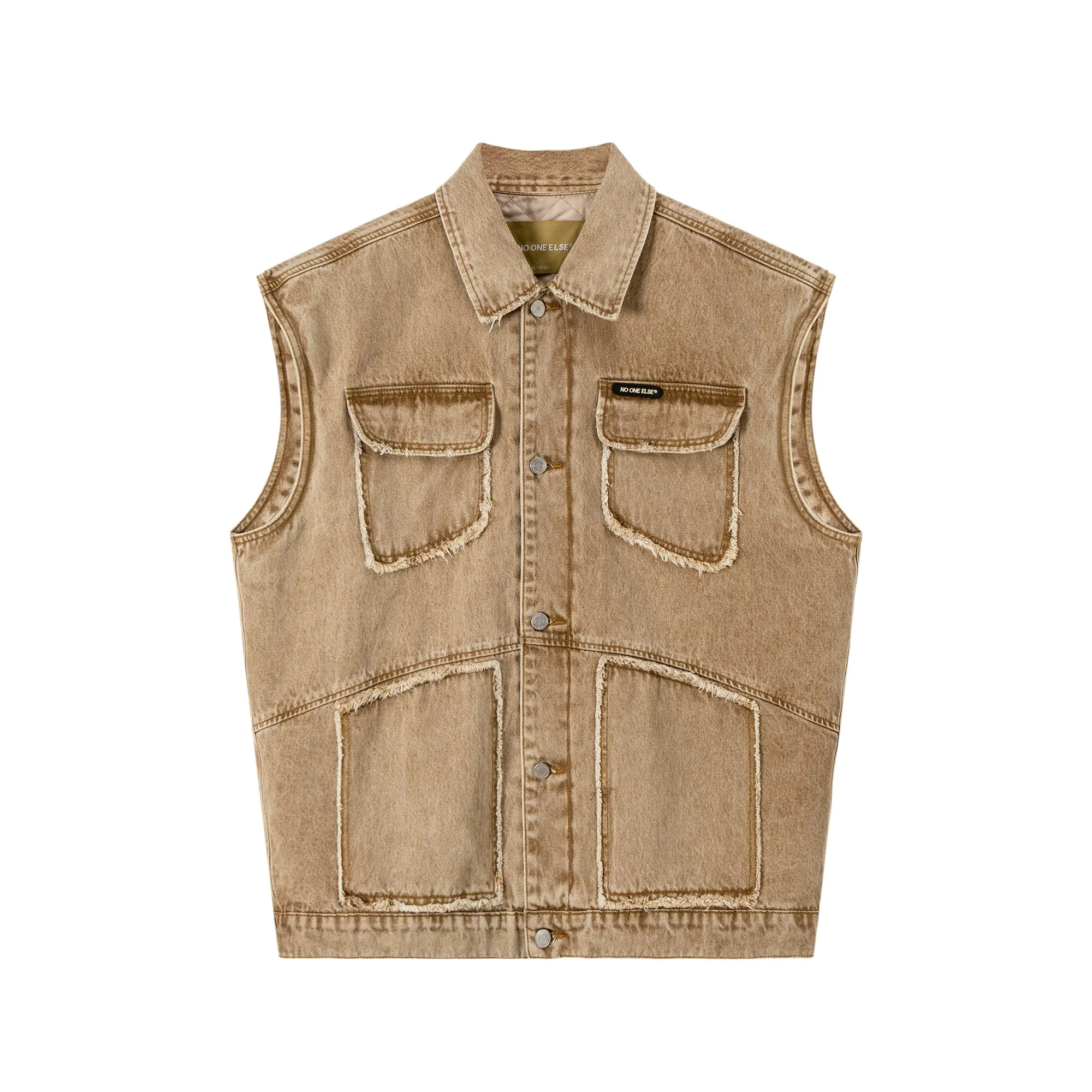 Winter Button Denim Vest Jacket