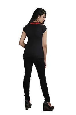 woman-half-sleeve-top-with-chinese-collar-design-bubble