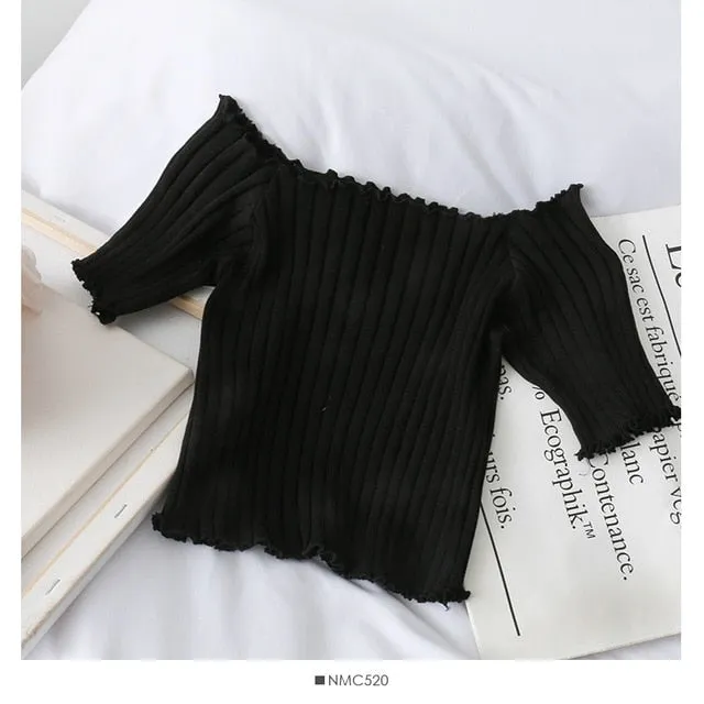 Women off shoulder T-Shirt | Cropped Top Shirts | Women Crop tops Shirt | Sexy Crop Tops | Ruffle tops for women | Fancy Off shoulder top