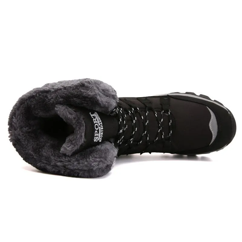 Women winter highcut plush keep warm platform lace up snow boots