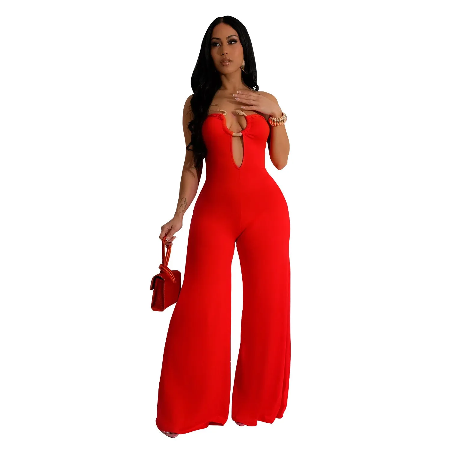 Women's bright Color Fashion Trousers Jumpsuit