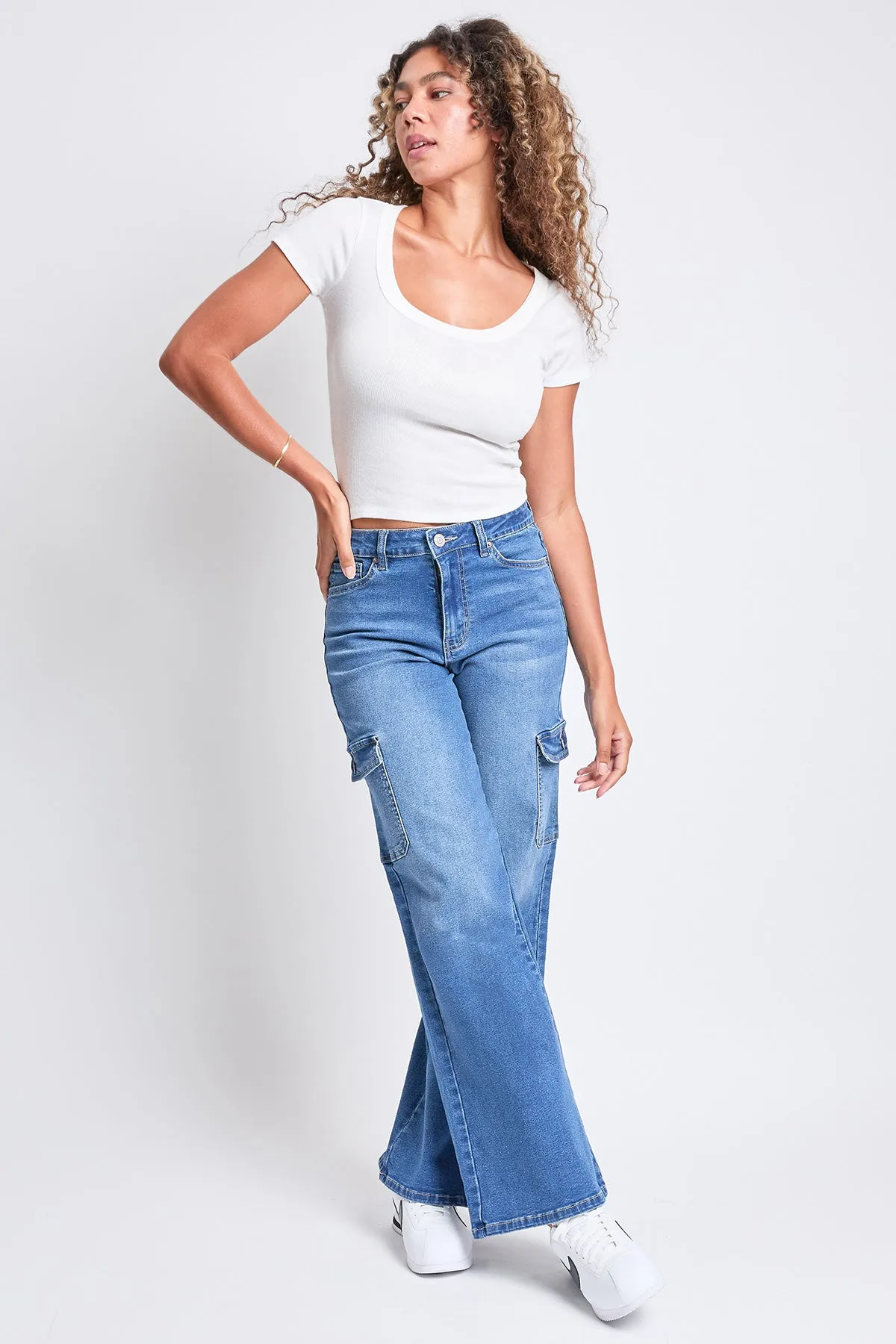 Women's High Rise Wide Leg Skater Cargo Jeans