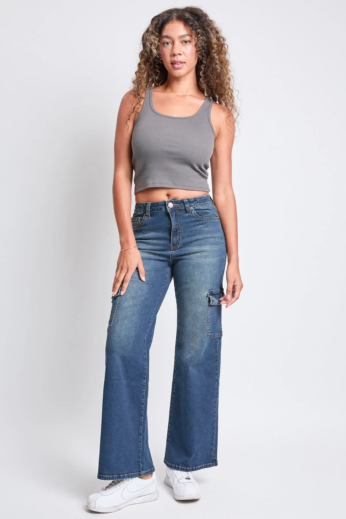 Women's High Rise Wide Leg Skater Cargo Jeans