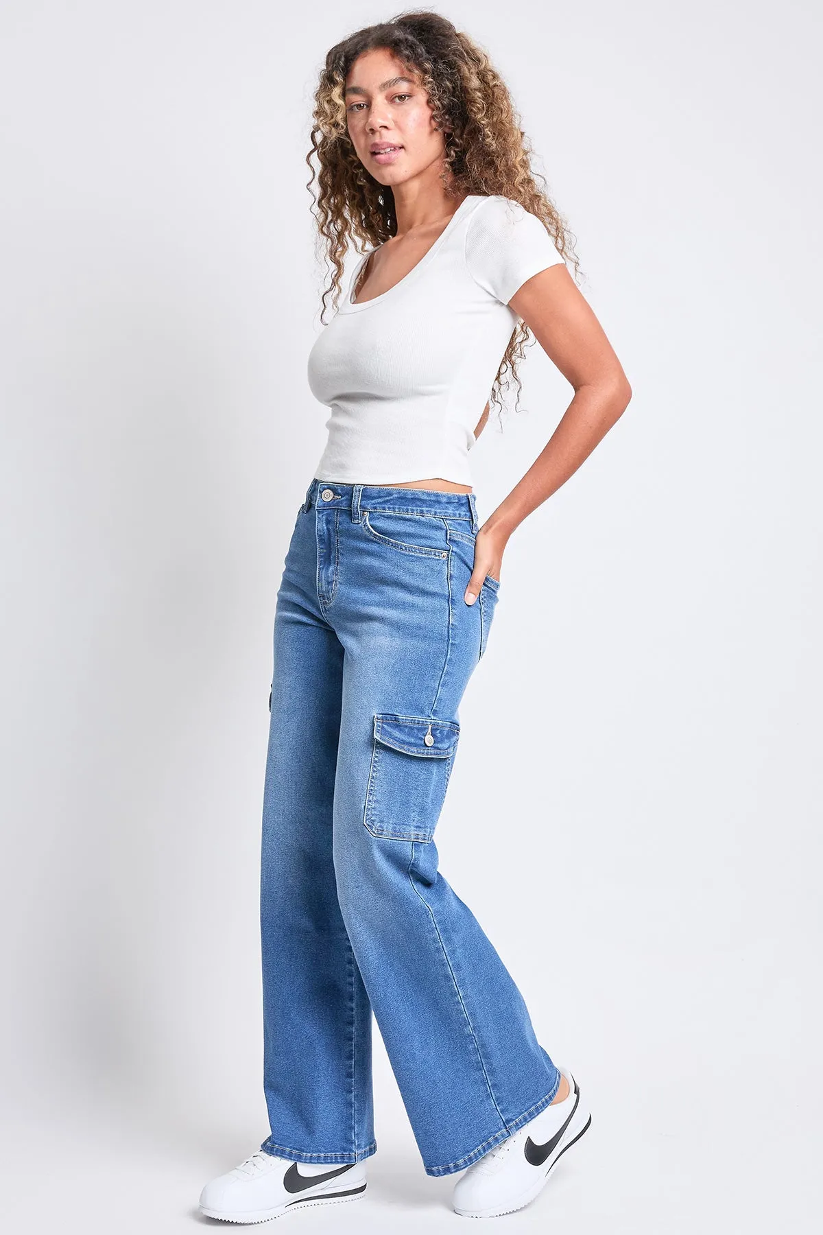 Women's High Rise Wide Leg Skater Cargo Jeans