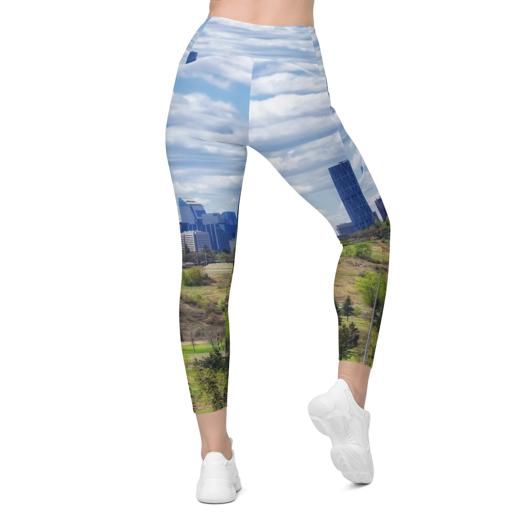 Women's Leggings with Pockets - Downtown Calgary Vista Heights Hill