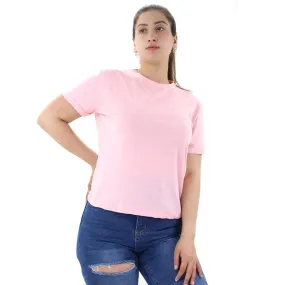 Women's Plain Casual Top,Pink