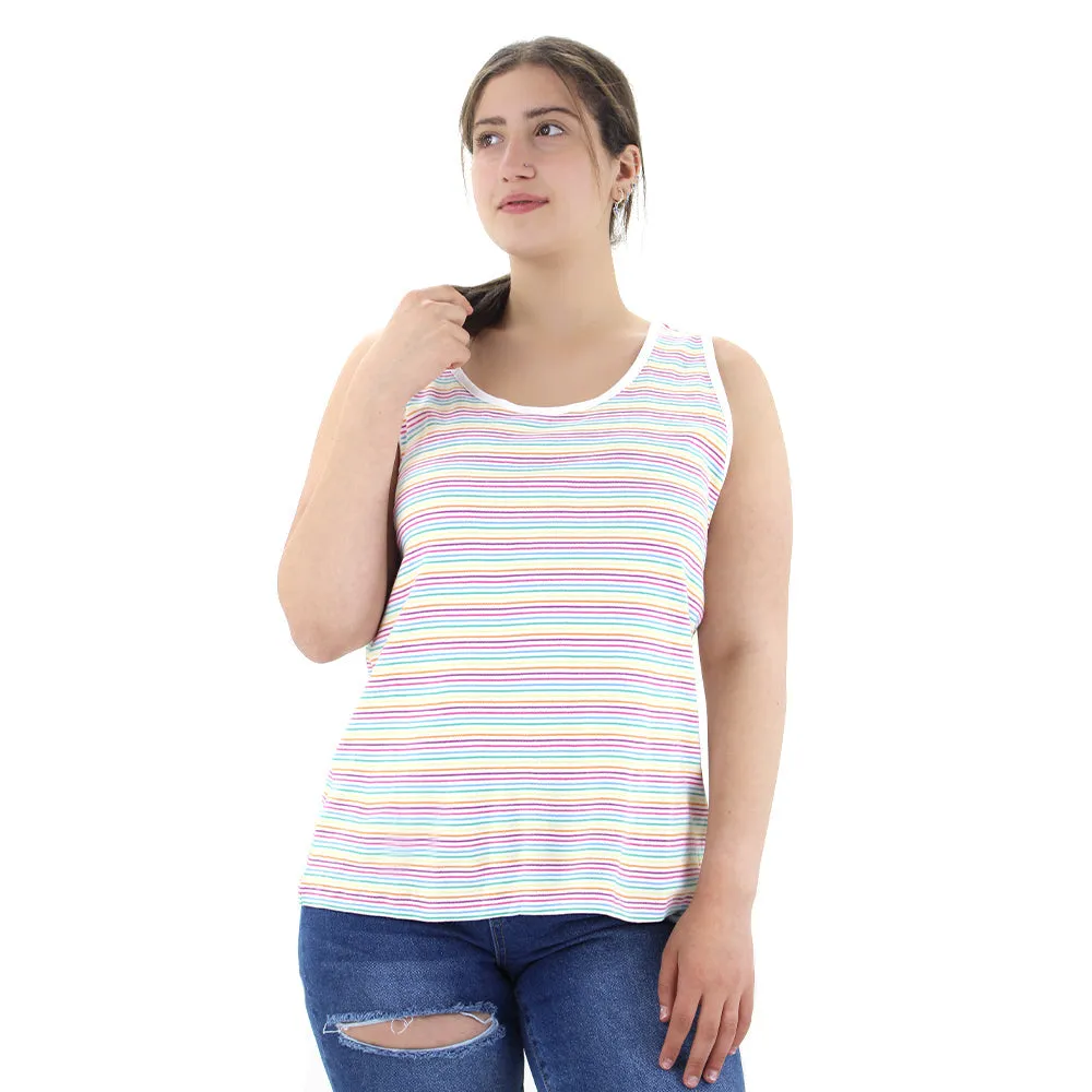 Women's Striped Casual Top,Multi