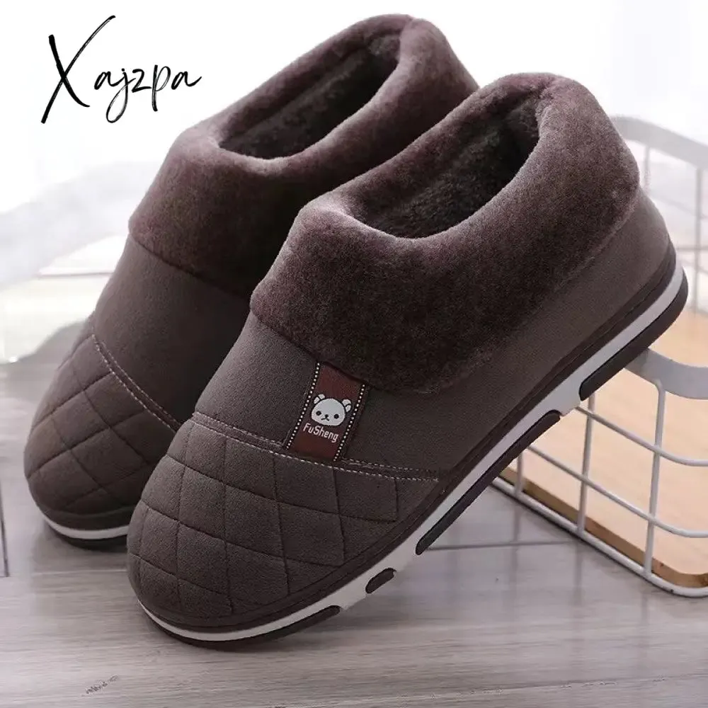 Xajzpa - Coslony Mens House Slippers Winter Shoes Women Home Slippers Indoor Warm Soft Sole Male Felt Slipper Moccasin Room Footwear