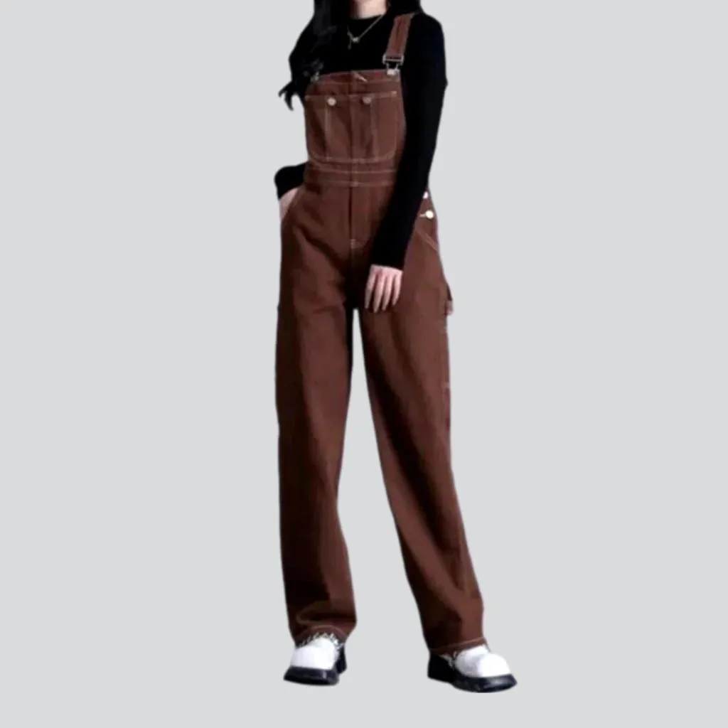 Y2k baggy denim jumpsuit for ladies