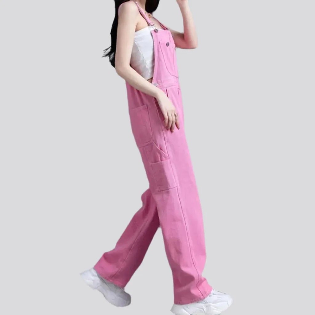 Y2k baggy denim jumpsuit for ladies