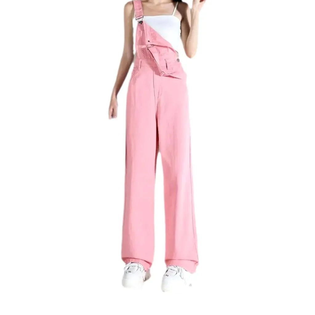 Y2k color denim jumpsuit for ladies